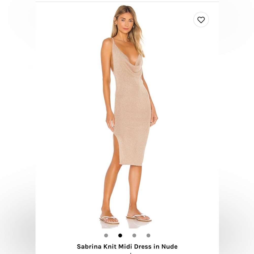 SUPERDOWN cowlneck slit midi dress